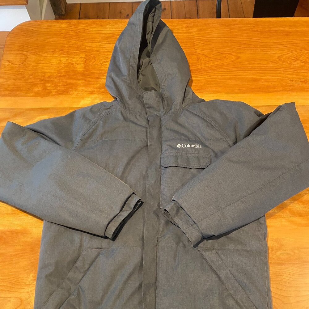 ❄️ Columbia Boys’ Casual Slopes Insulated Winter Jacket – Gray – Size XL